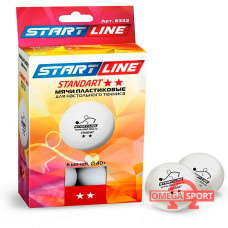 Шарики для настольного тенниса STANDART 2*, 6 мячей в упаковке, белые